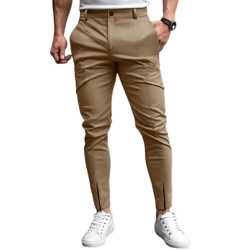 Pantalones de traje casuales de color liso para hombre 