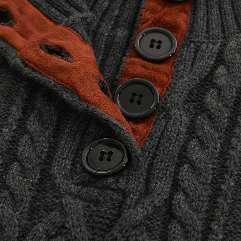 Suéter vintage de punto con cuello alto para hombre