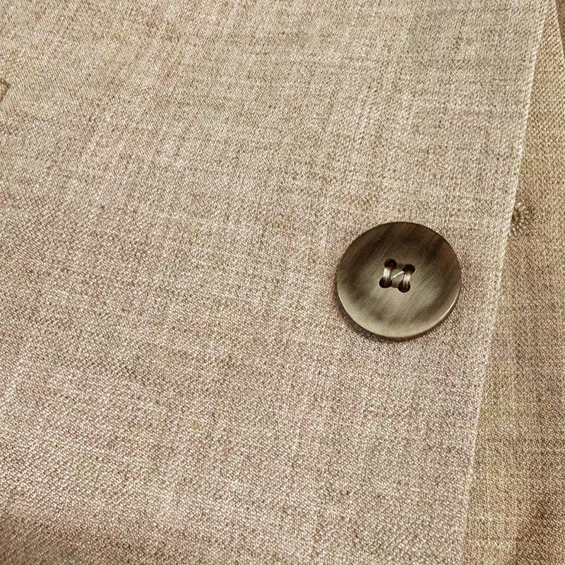 Blazer informal de lino con cuello alto y botonadura sencilla para hombre