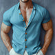 Camisa básica de verano de manga corta y cómoda para hombre