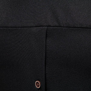 Camisa informal de manga larga con solapa inclinada y corte entallado asimétrico para hombre