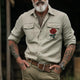 Men's Retro Casual Western Cowboy Embroidered Long Sleeve Shirt