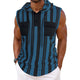 Camiseta sin mangas con capucha y rayas informales para hombre