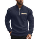 Men's Casual Zipper Stand Collar Solid Color Sweatshirt