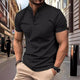 Men's Casual Stand Collar Waffle Slim Fit Short Sleeve T-Shirt