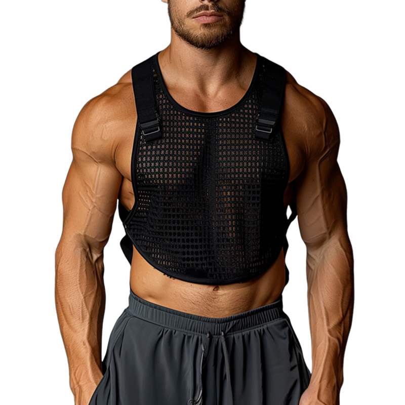Men's Fashion Casual Personality Sexy Mesh Tank Top