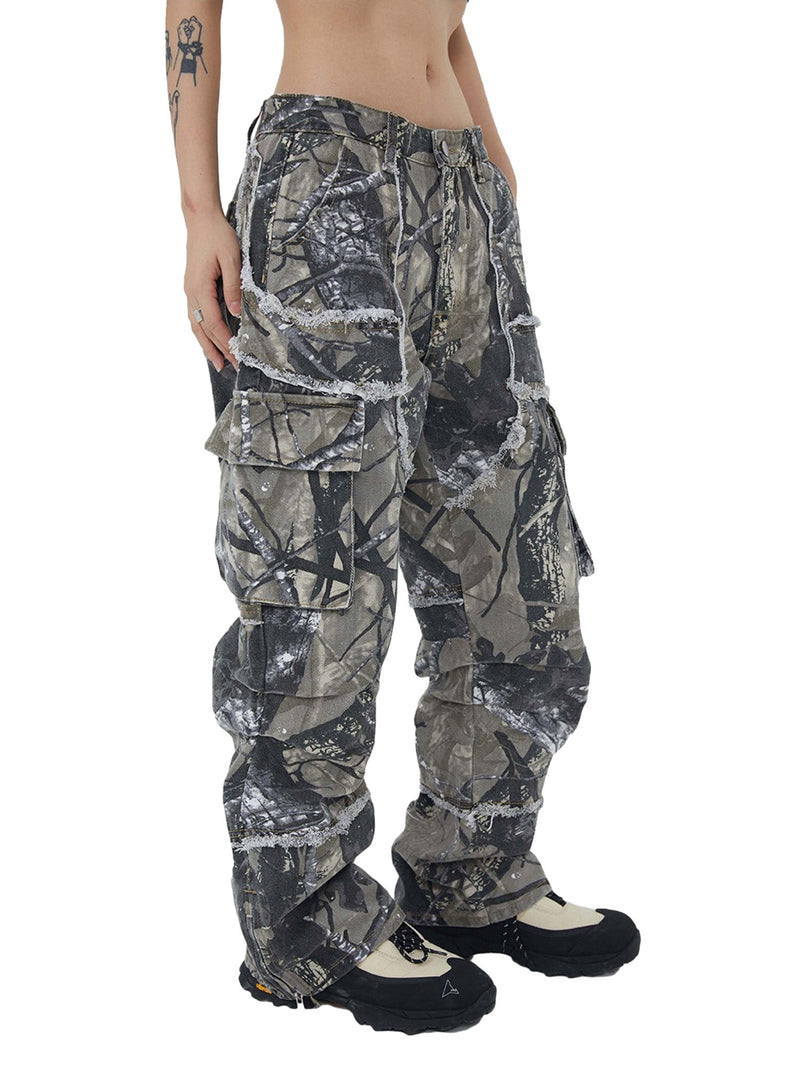 Camouflage Leaf Straight Leg Pants