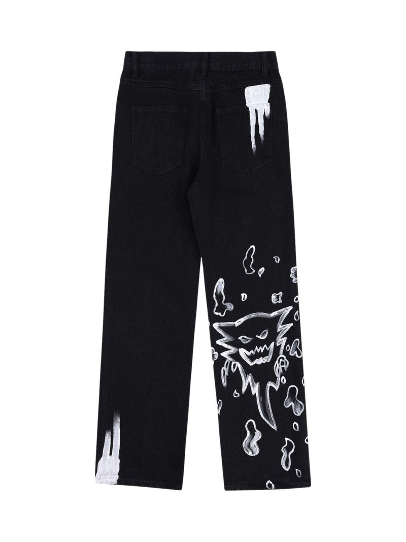 Skull Centipede Print Casual Pants