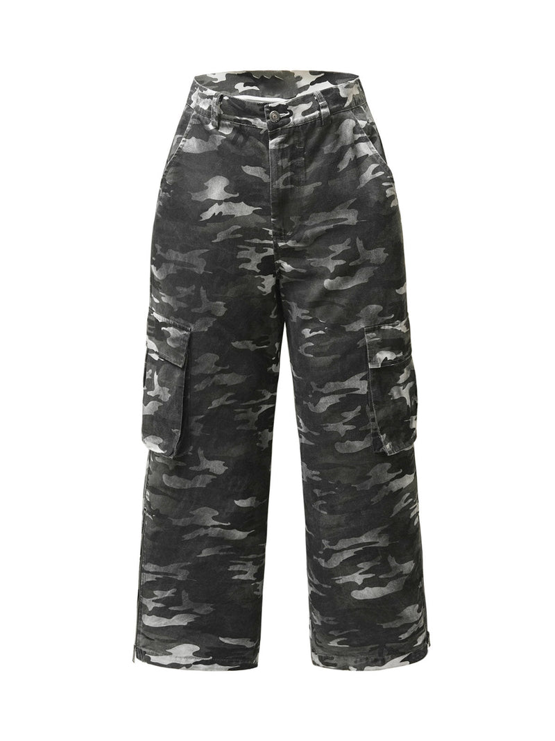 Camouflage Retro Multi-Pocket Cargo Pants