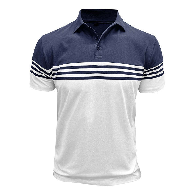Men's Casual Striped Short Sleeve POLO Shirt MTA1882C7X