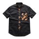 Men's Retro Casual Camouflage Printed Button Lapel Short Sleeve Shirt MTA2444C9TO