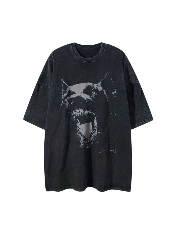 Doberman Print Washed T-shirt