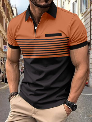 POLO DE RAYAS ESTAMPADO CON CREMALLERA PARA HOMBRE