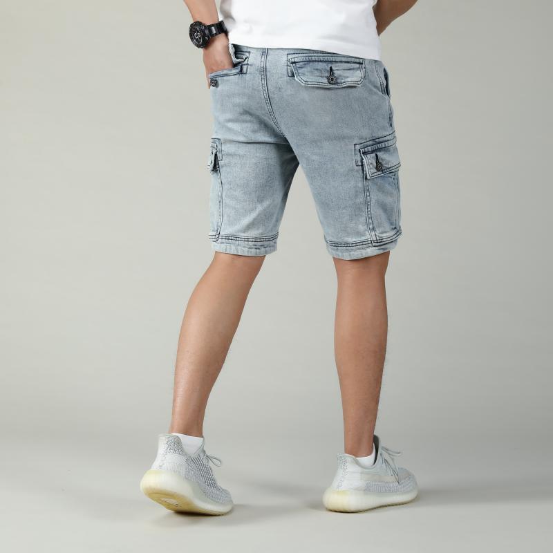 MEN'S DENIM CASUAL SHORTS, MID RISE STRAIGHT LEG WORKWEAR PANTS