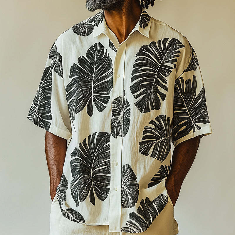 Camisa de manga corta estampada de moda de primavera para hombre