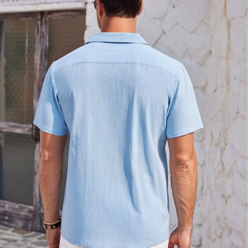 CASUAL BEACH SHORT SLEEVED POLO NECK SHIRT