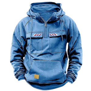 SUDADERA CON CAPUCHA VINTAGE DE COLOR LISO CON BANDERA DE EE. UU.