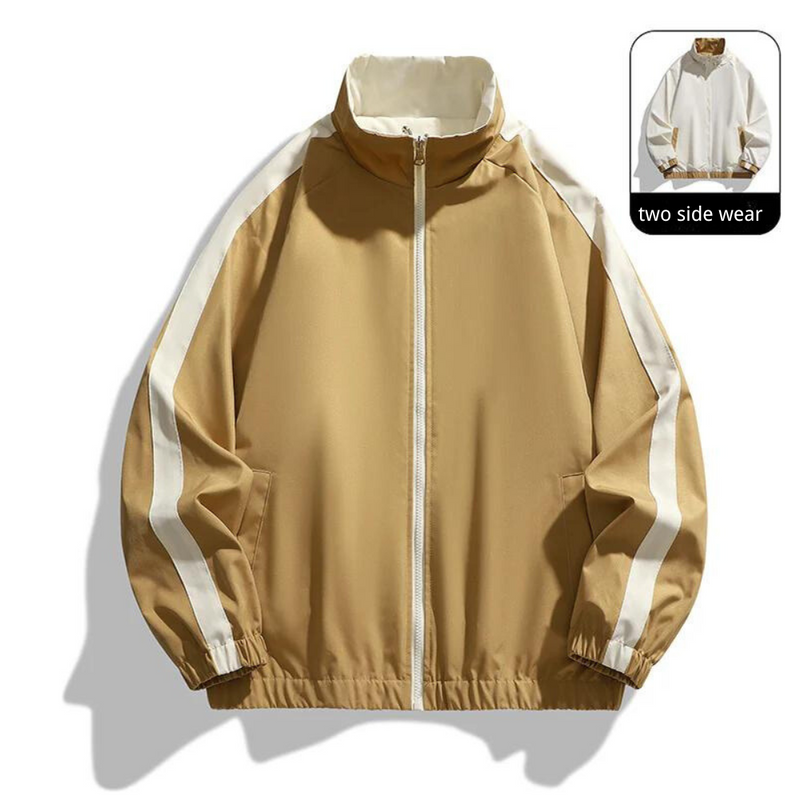 DOUBLE SIDED JACKET MEN'S COLOR BLOCKED CASUAL SPORTS JACKET