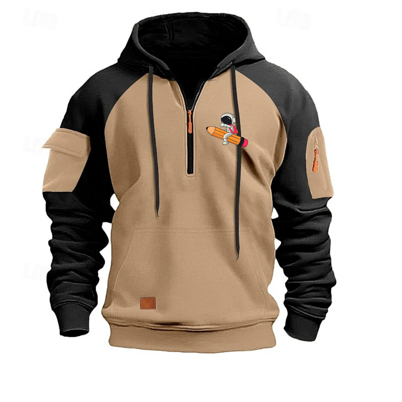 Space Men's Hoodie Quarter Zip Hoodie Tactical Hoodie