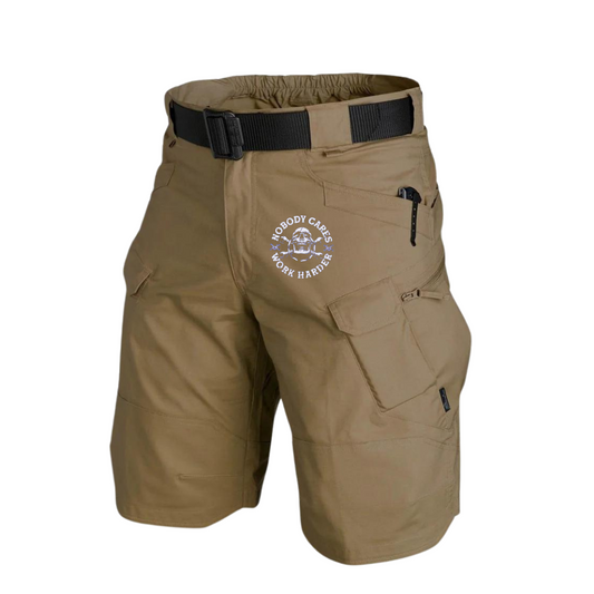 NOBODY CARE TACTICAL MULTI POCKETS 11'' INSEAM PERFORMANCE CARGO SHORTS WITH BUCKLE BELT