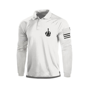 FXXK 1/4-Knopf-RAGLAN-Langarm-POLOSHIRT