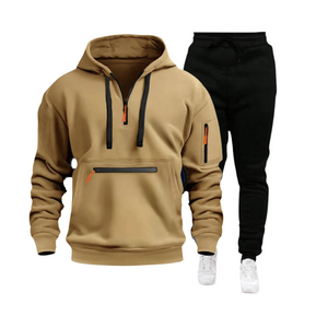 CASUAL SPORTS MEHRERE REISSVERSCHLUSSARMTASCHE HERREN SWEATSHIRT HOODIE OUTFIT