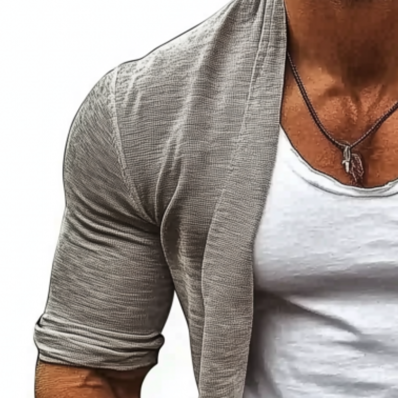 Lässiger, bequemer Herren-Cardigan aus Baumwolle mit langen Ärmeln