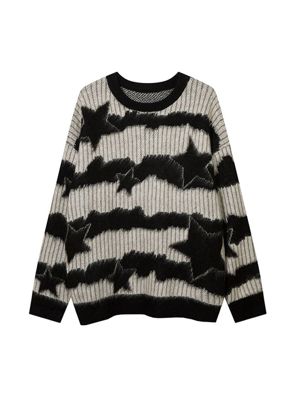 Mohair Star Striped Sweater