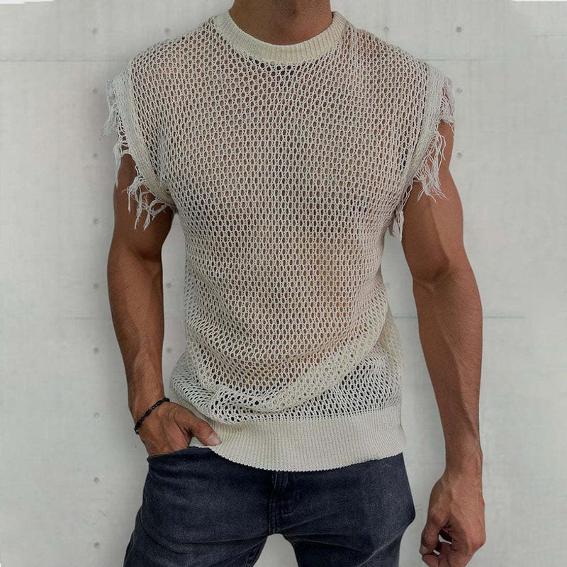 Men's Summer Casual Sexy Fashion Knitted Slim Tank Top