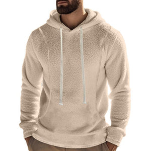 Sudadera con capucha de manga larga de polar para exteriores informal para hombre