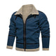 Men's Vintage Suede Lambswool Warm Lapel Zipper Loose Jacket