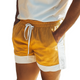 Pantalones cortos de playa de gamuza con cintura elástica y costuras de colores contrastantes para hombre, de moda de primavera