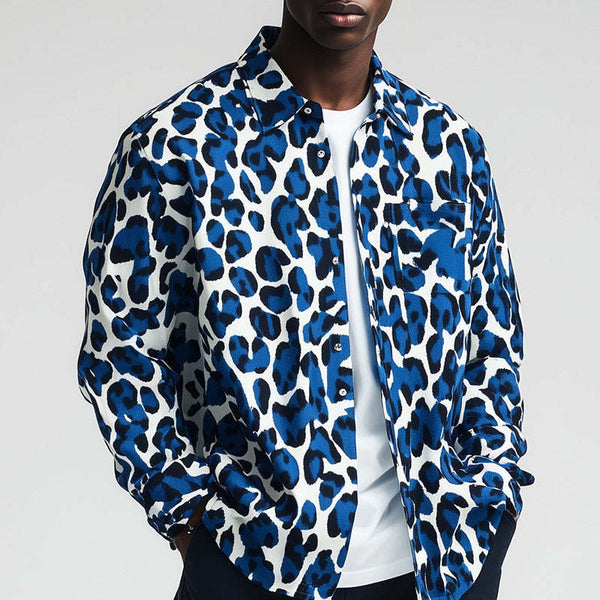 Men's Spring Retro Leopard Print Casual Sport Lightweight Jacket MTA0971D0P