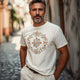 Camiseta informal de algodón bordada de manga corta para hombre