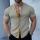 Herren Sommer Basic Elastisches Slim Kurzarmhemd
