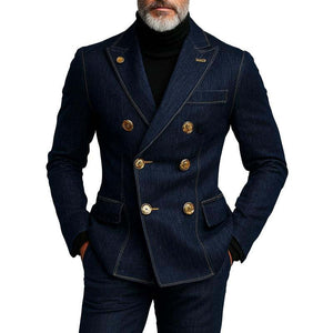 Blazer cruzado de mezclilla de moda para hombre