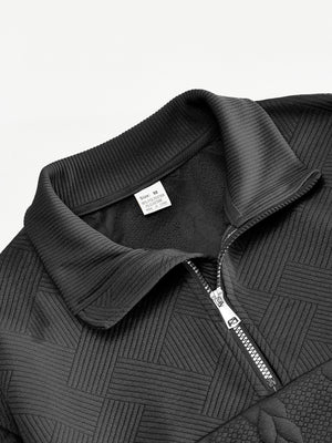 SUDADERA CASUAL CON CUELLO JACQUARD PARA HOMBRE SUDADERA CASUAL CON MEDIA CREMALLERA PARA HOMBRE