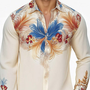 Men's Summer Brightly Printed Casual Skin-Friendly Shirt