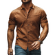 Men's Casual Cotton And Linen Lapel Short Sleeve Shirt
