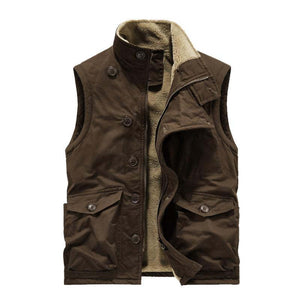 Men's Retro Casual Hunting Suits Plus Velvet Single Breasted Vest