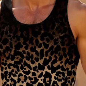 Men's Gradient Leopard Print Tank Top
