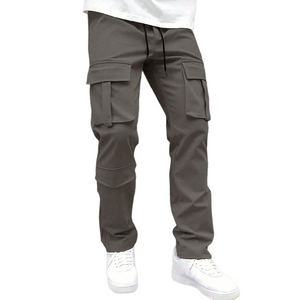 Men's Solid Color Casual Multi-Pocket Cargo Pants