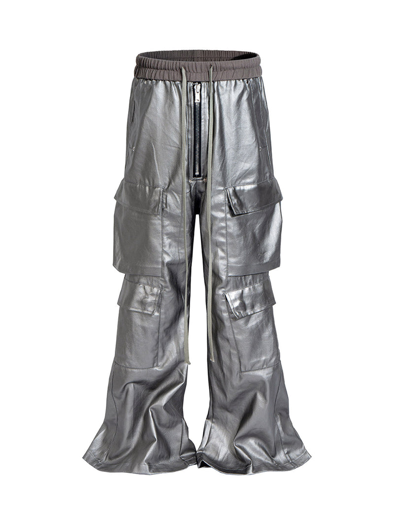 RO Style Matte Coated Leather Baggy Trousers