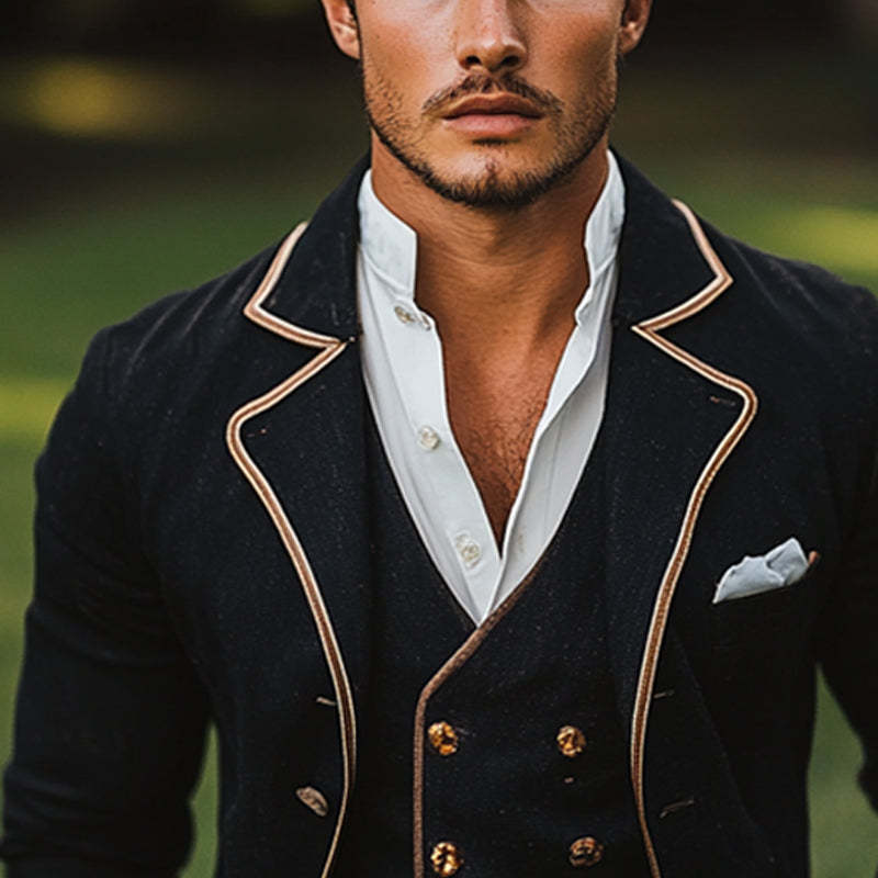 Blazer de un solo pecho de color liso para hombre 