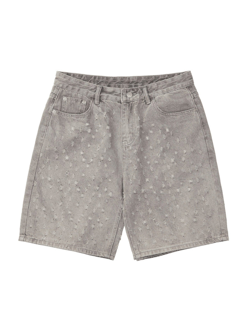 High Street Niche Design Ripped Denim Shorts