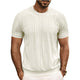 Camiseta informal de manga corta con cuello redondo y textura para hombre