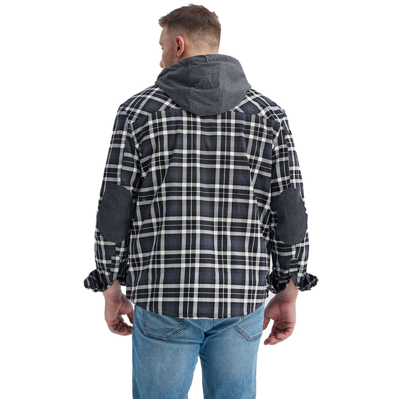 CHECKERED SHIRT WITH FLEECE PLUS EXTRA SIZE WINTER WINDPROOF AND WARM HOODED PURE COTTON JACKET