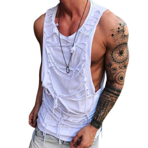 Camiseta informal sin mangas con cuello redondo para hombre