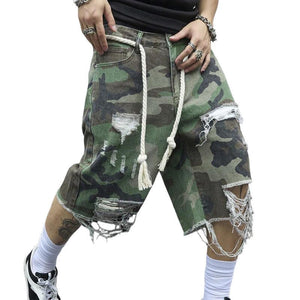 Zerrissene, verwaschene Camouflage-Kurze Hose für Herren