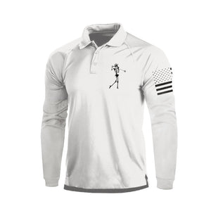 POLO DE MANGA LARGA RAGLÁN CON ESTAMPADO DE CALAVERA